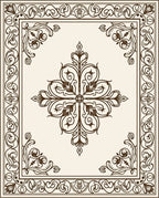 Classic Floral Scrollwork Motif Rug