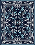 Ornate Floral Vine Pattern Rug
