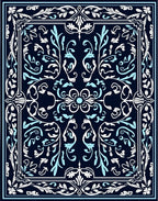 Ornate Floral Vine Pattern Rug