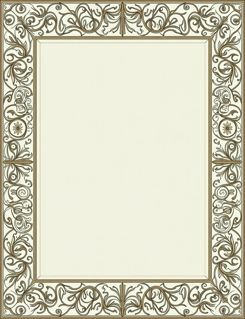 Ornate Floral Border Rug