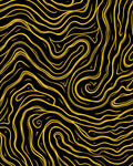 Bold Yellow Swirl Flow Rug