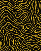Bold Yellow Swirl Flow Rug