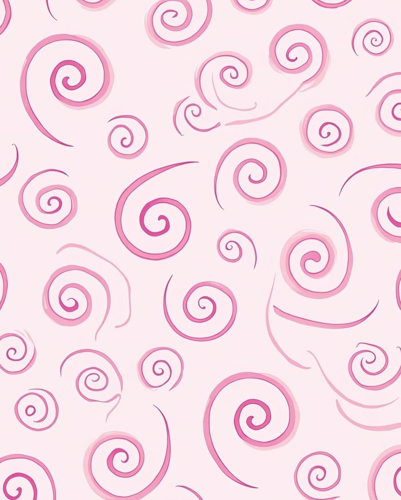Whimsical Pink Swirls Soft Background Rug