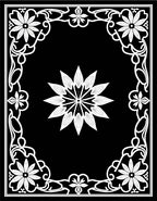 Ornate Floral Patterned Contrast Rug