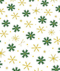 Green Gold Snowflake Christmas Rug