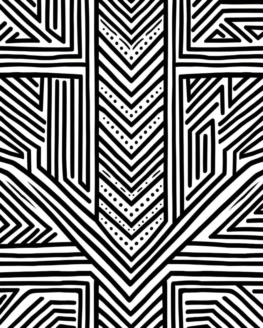 Bold Abstract Geometric Lines Pattern Rug