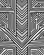 Bold Abstract Geometric Lines Pattern Rug