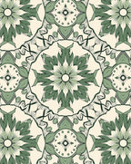 Green Floral Mandala Pattern Design Rug