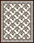 Dark Rococo Scroll Pattern Rug