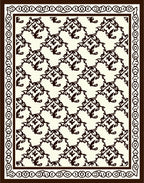 Dark Rococo Scroll Pattern Rug