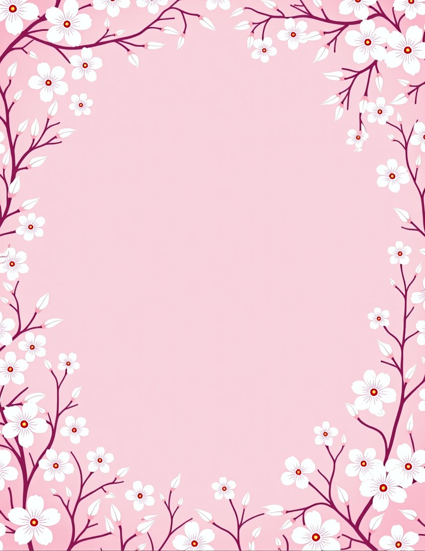 Pink Cherry Blossom Branches Rug