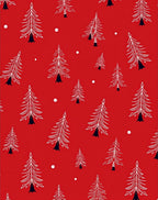 Red White Pine Christmas Tree Scatter Rug