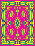 Vibrant Pink Yellow Blue Abstract Ovals Rug