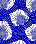 Art Deco Deep Blue Fan Pattern Rug