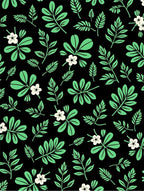 Green Leaf Flower Pattern Rug