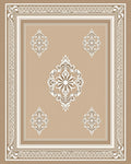 Elegant White Scrollwork Cream Rug