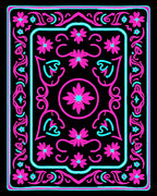 Retro Floral Swirls Rug