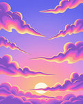 Sunset Cloud Swirl Pattern Rug