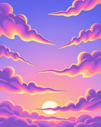 Sunset Cloud Swirl Pattern Rug