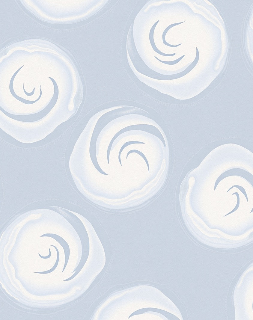 Soft Blue Swirling Cloud Abstracts Rug