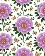 Floral Butterfly Pattern Design Rug