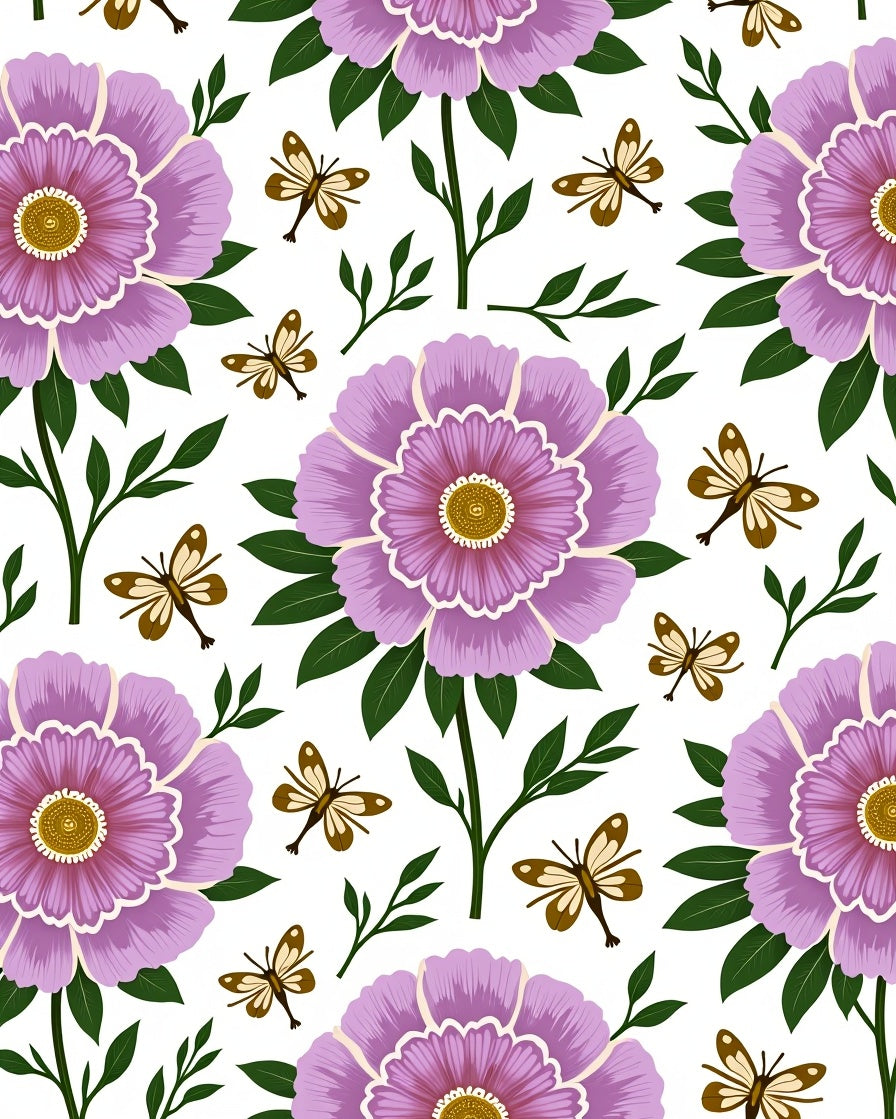 Floral Butterfly Pattern Design Rug