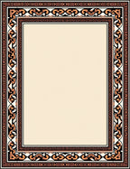 Ornate Tan And Sepia Ethnic Frame Rug
