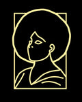 Retro Afro Woman Line Art Rug