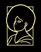 Retro Afro Woman Line Art Rug