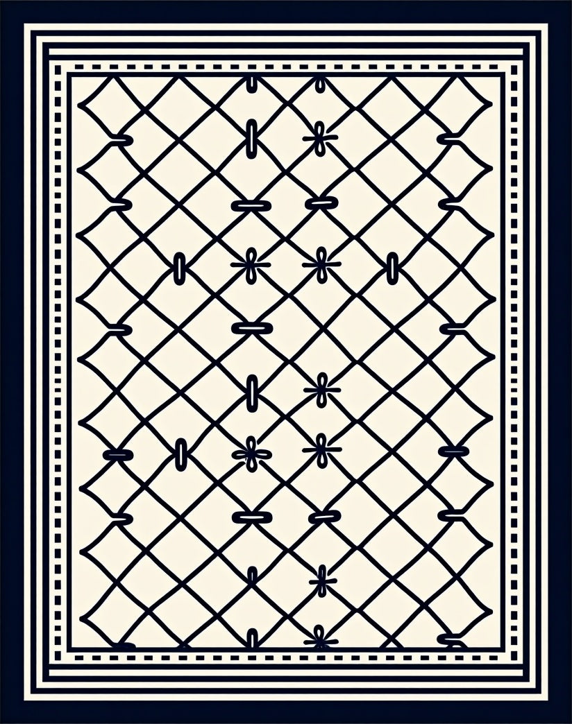 Classic Diamond Lattice Pattern Rug