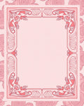 Pink Floral Art Nouveau Border Rug