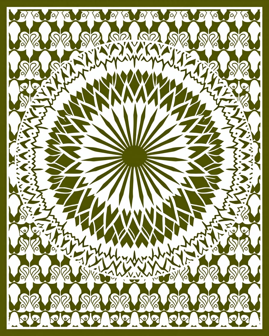 Intricate Radial Pattern Design Rug