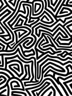 Bold Black White Abstract Maze Pattern Rug