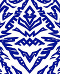 Bold Blue Abstract Geometric Pattern Rug