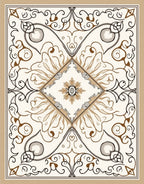 Classic Floral Scrollwork Pattern Rug