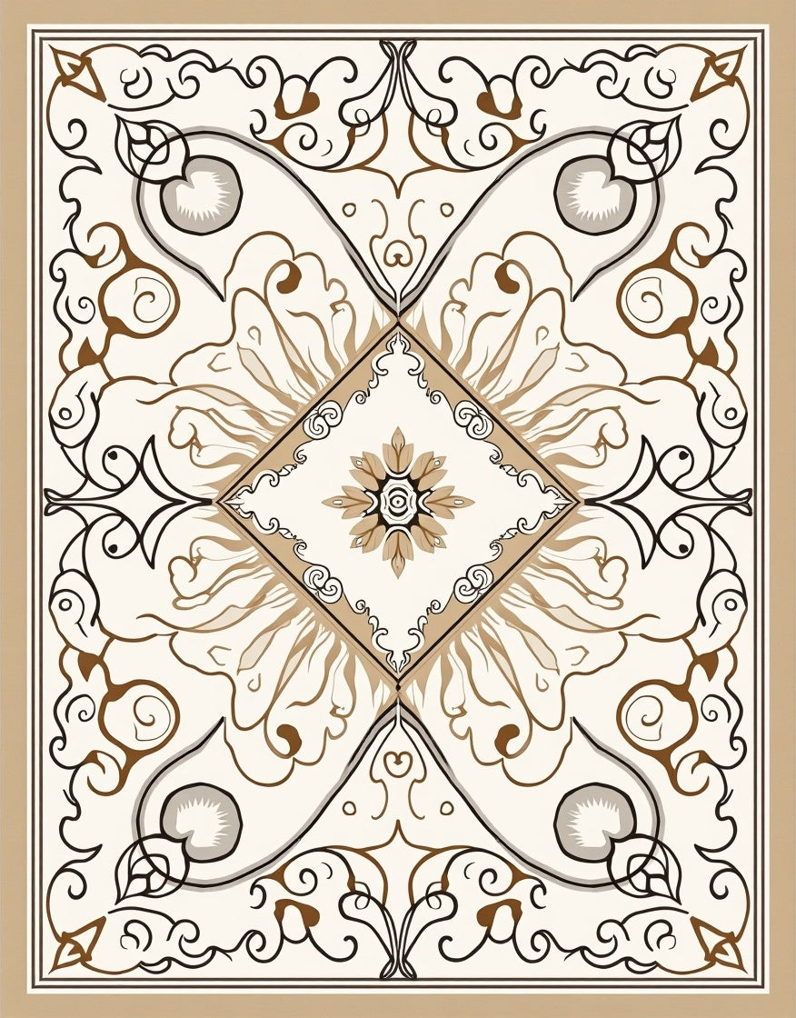 Classic Floral Scrollwork Pattern Rug