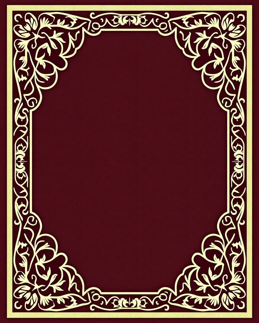 Ornate Floral Scroll Border Design Rug