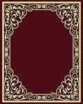 Ornate Floral Scroll Border Design Rug