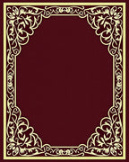 Ornate Floral Scroll Border Design Rug