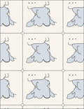 Minimalist Grey Abstract Form Tile Rug