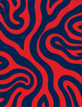 Red Blue Abstract Swirl Pattern Rug