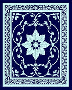 Elegant Floral Vine Medallion Design Rug