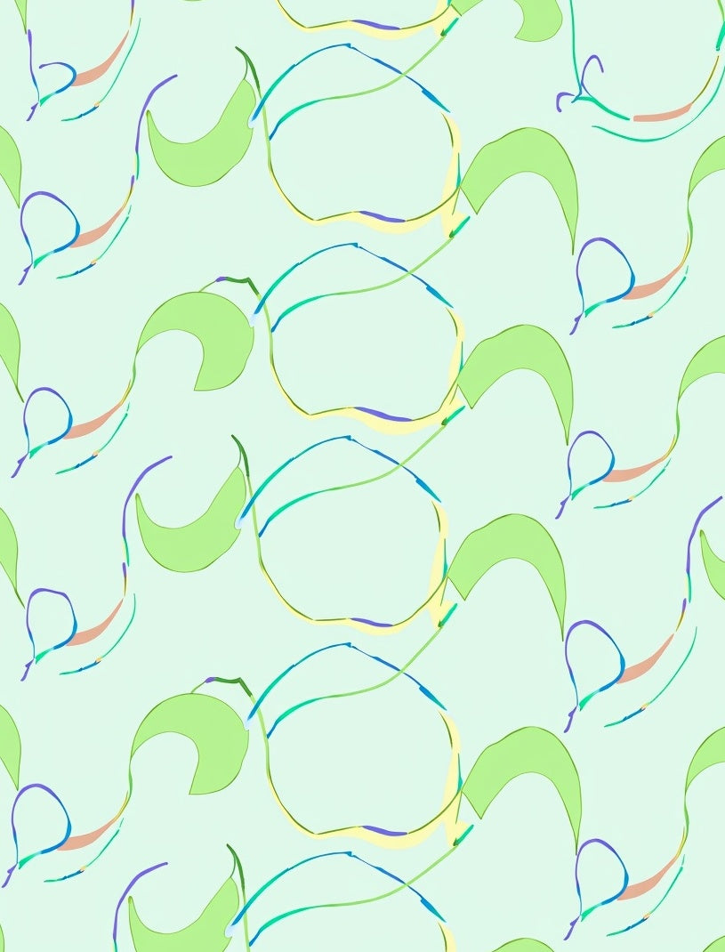 Light Green Abstract Swirls Rug