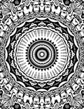 Intricate Black White Mandala Pattern Rug