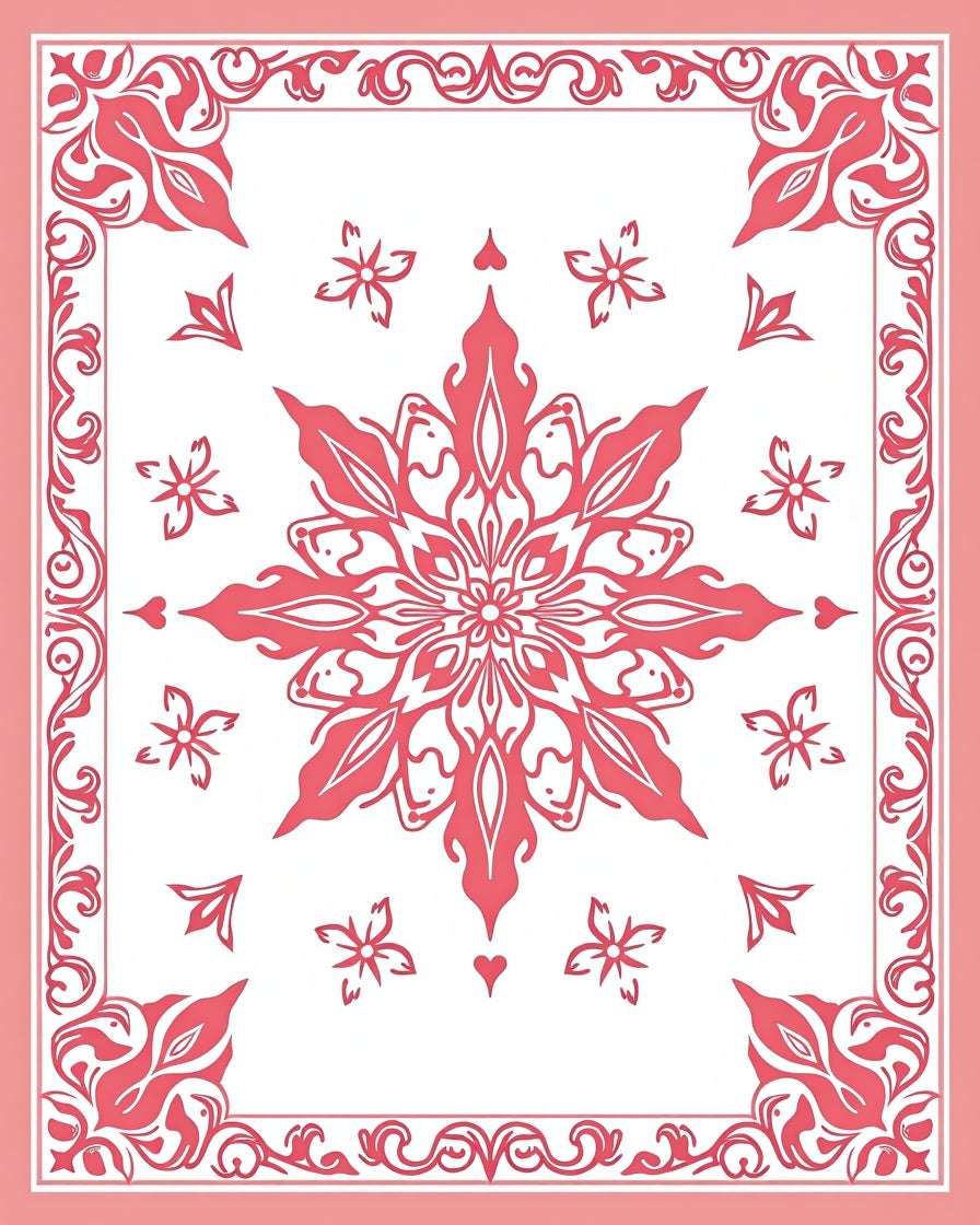 Coral Floral Mandala Design Rug