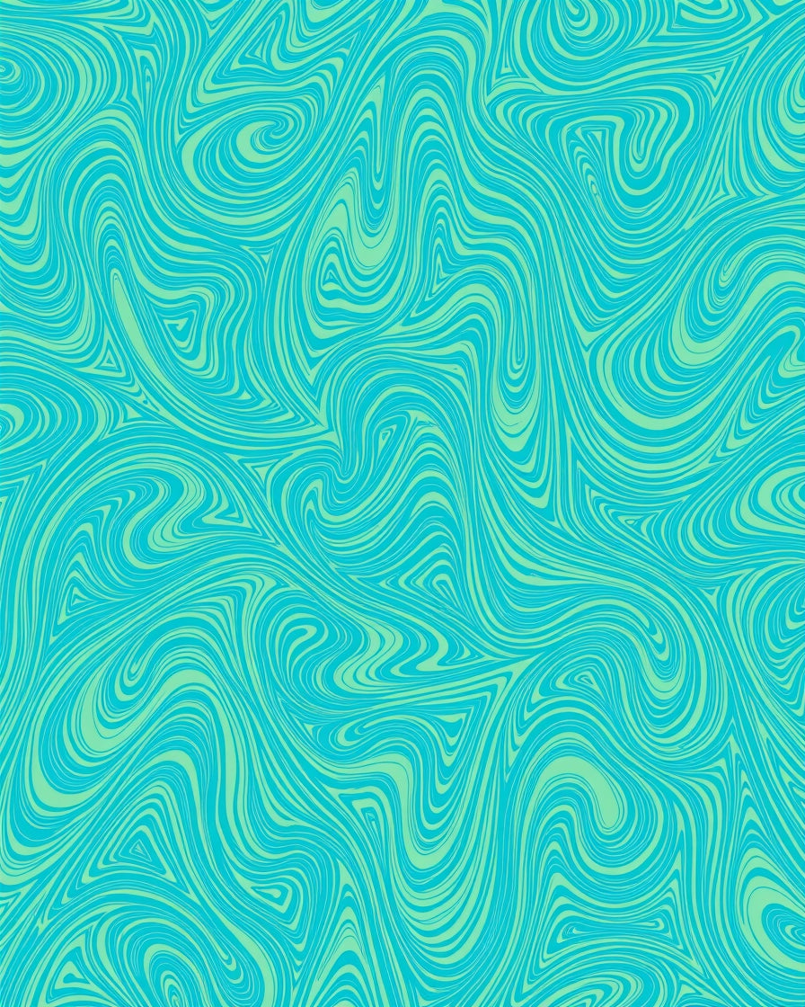 Abstract Swirl Aqua Design Rug