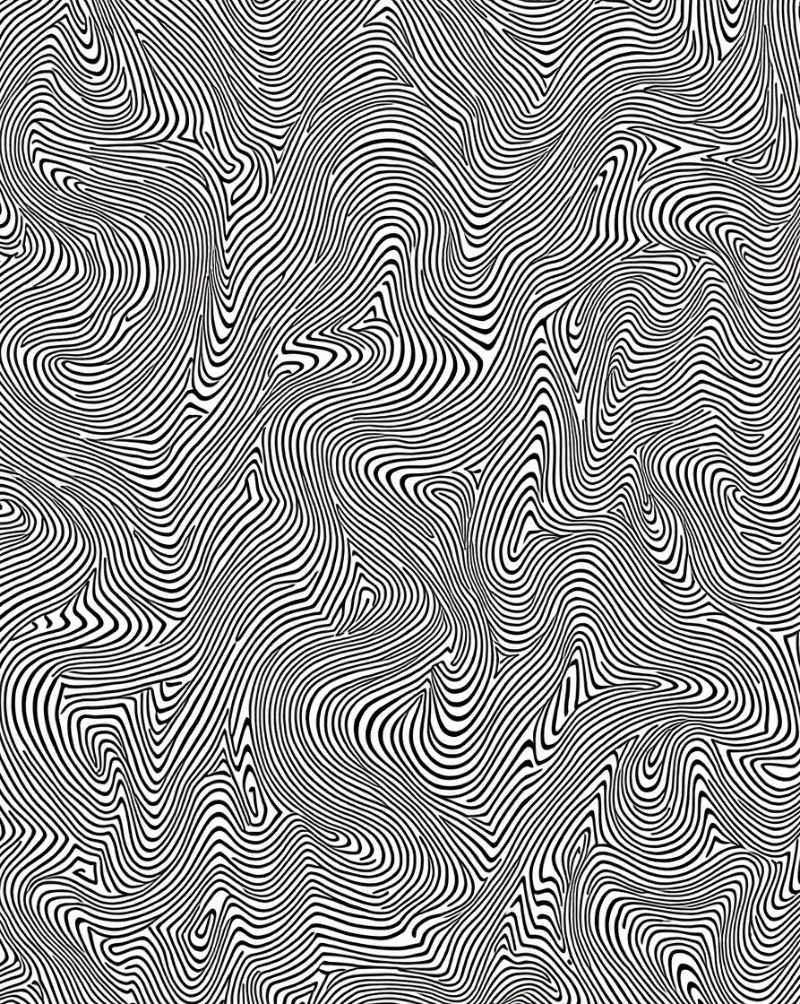 Abstract Black White Wavy Lines Rug
