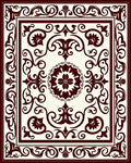 Intricate Floral Medallion Ornamental Border Rug