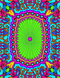 Vibrant Psychedelic Symmetry Pattern Rug