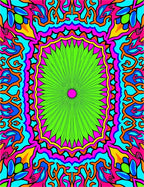 Vibrant Psychedelic Symmetry Pattern Rug